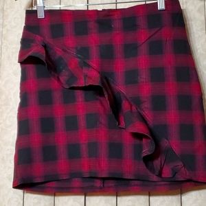 Mossimo women midi skirt checkered burgundy 10